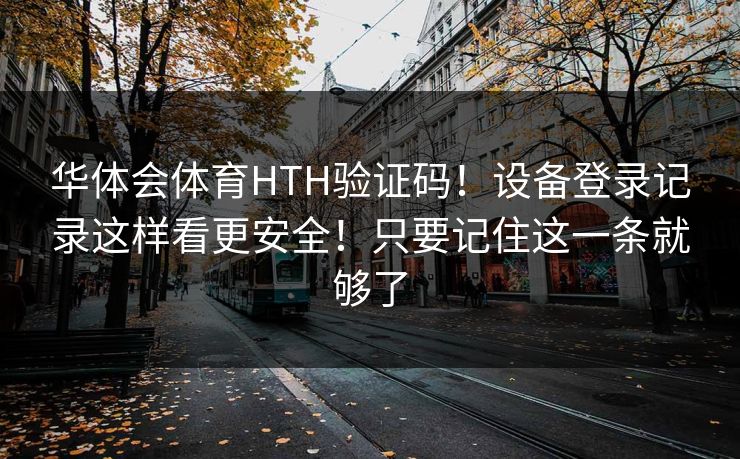 华体会体育HTH验证码！设备登录记录这样看更安全！只要记住这一条就够了