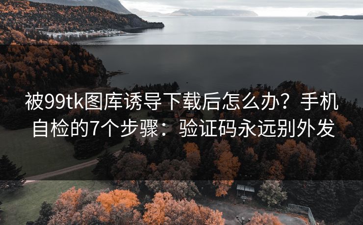 被99tk图库诱导下载后怎么办？手机自检的7个步骤：验证码永远别外发