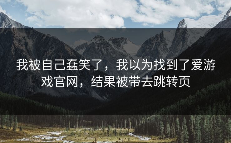 我被自己蠢笑了，我以为找到了爱游戏官网，结果被带去跳转页