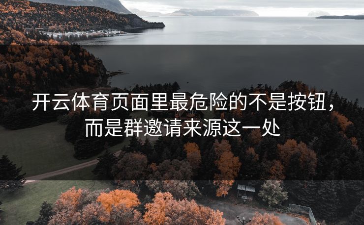 开云体育页面里最危险的不是按钮，而是群邀请来源这一处